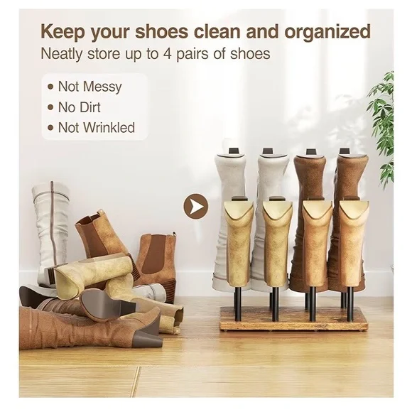 pickpiff Cedar Ball End Boot Rack 4-Pair Shoe Organizer. NEW - Picture 6 of 9